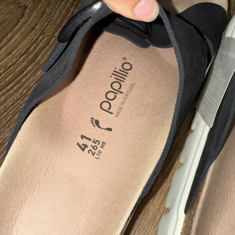Papillio by Birkenstock Arizona PAP chunky suede black size 41 narrow fit - Picture 3 of 7
